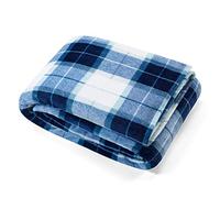 Nautica Polaire en Peluche Ultra Douce, décoration d'intérieur Confortable pour lit ou canapé, Polyester, Motif écossais Northsail Bleu, très Grand lit