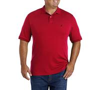 Nautica Polo à Manches Courtes en Coton Doux pour Homme Coupe Classique, Rouge, Taille 4XL Hauteur
