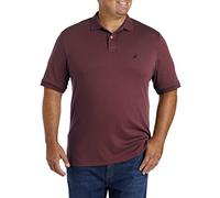 Nautica Polo à Manches Courtes en Coton Doux uni pour Homme Coupe Classique, Bordeaux Royal
