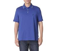 Nautica Polo à Manches Courtes et col Double Pointe pour Homme, Coupe Classique, Bleu Monaco, 2X