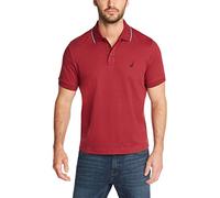Nautica Polo à Manches Courtes et col Double Pointe pour Homme Coupe Classique, Bordeaux, 3XL