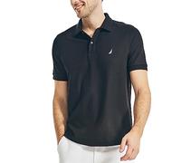 Nautica Classic Short-Sleeve Solid Polo T-Shirt, Opaque, Noir véritable, Taille M Homme
