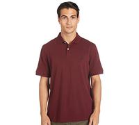 Nautica Polo en piqué de Coton Manches Courtes, Bordeaux Royal uni, XL Homme