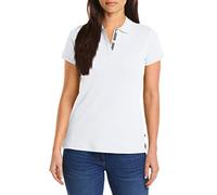 Nautica Polo Respirant 100% Coton à Manches Courtes à 3 Boutons, Blanc Brillant, XXL Femme