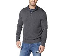 Nautica Pull à Fermeture éclair 1/4 pour Homme, Gris Anthracite chiné, Taille L