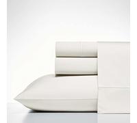 Nautica - Queen Sheets, Cotton Sateen Bedding, 400 Thread Count, Silky Smooth & Wrinkle Resistant (Regatta White, Queen)