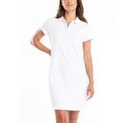 Nautica - Robe Polo Classique à Manches Courtes en Coton Extensible pour Femme, Blanc Brillant, Taille L