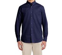 Nautica School Uniform Long Sleeve Performance Oxford Button-Down Shirt Chemise à Bouton Bas, Bleu Marine, XL Homme