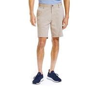 Nautica Classic Fit Flat Front Stretch Solid Chino 8.5" Deck Shorts décontracté, Véritable Kaki, 44 Homme