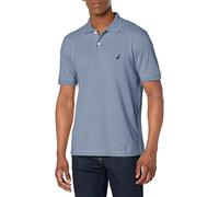 Nautica Short Sleeve Classic Fit Pique Polo, Deep Anchor Heather, S Homme