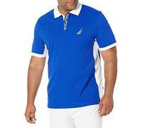Nautica T- Shirt Polo à Manches Courtes Color Block Performance Pique, Bleu Cobalt Clair, XL Homme