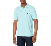 Nautica Short Sleeve Solid Cotton Pique Polo Shirt, Aqua uni Brillant, XL Homme