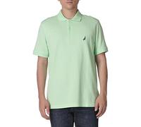 Nautica Short Sleeve Solid Cotton Pique Polo Shirt, Vert cendré uni, XL Homme