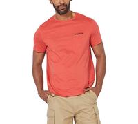 Nautica Short Sleeve Solid Crew Neck T-Shirt, Rouge cuit au Soleil, M Homme