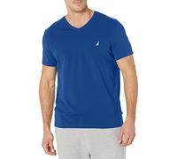Nautica Short Sleeve Solid Slim Fit V-Neck T-Shirt, Bleu Marine, M Homme