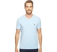 Nautica T- Shirt uni à Manches Courtes et col en V, Bleu midi, XXL Homme