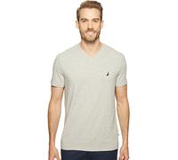 Nautica Short Sleeve Solid Slim Fit V-Neck T-Shirt, Gris, Taille M Homme