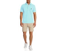 Nautica Short Sleeve Solid Stretch Cotton Pique Polo Shirt, Aqua Brillant, XL Homme