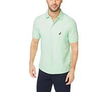 Nautica Short Sleeve Solid Stretch Cotton Pique Polo Shirt, Vert cendré, L Homme