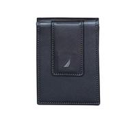 Nautica Slim Wallet | Card Case | RFID Blocking | Id Window | Minimalist | Lightweight | Leather Portefeuille, Noir/Gris, Taille Unique Homme
