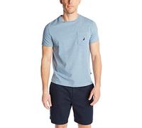 Nautica Solid Crew Neck Short Sleeve Pocket T-Shirt, Anchor Profond chiné, XL Homme