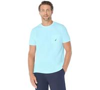 Nautica Solid Crew Neck Short Sleeve Pocket T-Shirt, Bleu Ciel, Large Homme