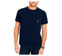 Nautica Solid Crew Neck Short Sleeve Pocket T-Shirt Tricot, Bleu Marine, M Homme