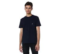 Nautica Solid Crew Neck Short Sleeve Pocket T-Shirt Tricot, Bleu Marine, XL Homme