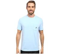 Nautica Solid Crew Neck Short Sleeve Pocket T-Shirt Tricot, Bleu (Noon Blue), L Homme