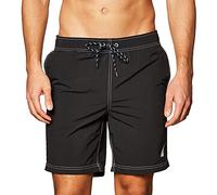 Nautica Solid Quick Dry Classic Logo Swim-Trunk Maillot de Bain, Noir véritable, S Homme