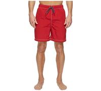 Nautica Solid Quick Dry Classic Logo Swim-Trunk Short, Rouge (Red 6NR), S Homme