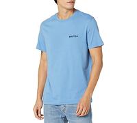 Nautica T- Shirt Manches Courtes et col Rond, Rivieria Bleu uni, XL Homme
