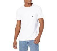 Nautica T- Shirt à col Rond Solide Manches Courtes, Poche Tricot, Blanc, XL Homme