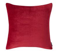 Nautica Taie d'oreiller décorative en Peluche Ultra Douce et Confortable, Fermeture éclair, Facile d'entretien, Lavable en Machine, Polaire Polyester, Rouge, carré européen