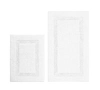 Nautica - Tapis de Salle de Bain, Tapis de Bain en Coton Doux et Absorbant, décoration de Salle de Bain élégante (Ton Blanc, 2 pièces)