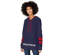 Nautica Women's Classic Supersoft 100% Cotton Pullover Hoodie, Navy Seas, Large