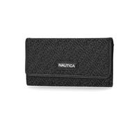 Nautica Women's Organizer Perfect Carry-All Money Manager Oraganizer with RFID Blocking Wallet, Black Jacquard, One Size