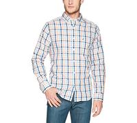 Nautica Wrinkle Resistant Long Sleeve Button Front Shirt Chemise à Bouton Bas, Punch goyave, Taille M Homme