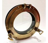 Nautical Collection Store Vintage 12 "Canal Boat Hublot Fenêtre Antique Brown Porte Fenêtre Hublot en Verre Décoratif pour La Maison