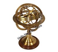 Nautical.Gift.Decor Présentoir à Sphère Globe Antique en Laiton Vintage Armillaire Zodiac Antique | Décor de Navire Antique de Pirate | (Moyen, Laiton Antique)