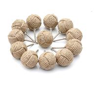 NAUTICAL GIFT STORE Lot de 12 boutons de tiroir en corde de jute blanche avec motif singe, Naturel