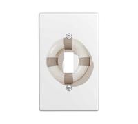 Nautical Life Preserver Plaque de protection pour interrupteur, décoration côtière beige pour l'été, plaques murales thermoplastique, taille standard à bascule simple