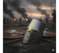 Nautical Replica Hub - Casque médiéval de chevalier templier, Armure, Argent poli, Taille unique, Halloween, Adulte, Unisexes, Masculin, Casque, SPORT_HELMET, Adultes, 64691771031