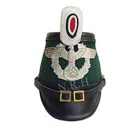 Nautical Replica Hub Casque médiéval en cuir Shako de l'armée allemande de super qualité vert et noir