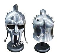 Nautical Replica Hub Casque médiéval fonctionnel Maximus armure de gladiateur romain avec support, drame historique, fête à thème, LARP, SCA.