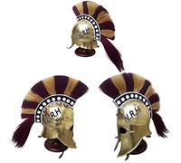 Nautical Replica Hub Casque médiéval grec corinthien armure avec plume naturelle costume spartiate chevalier avec support en bois
