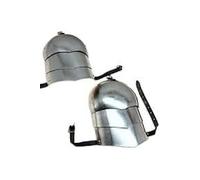 Nautical Replica Hub Ensemble d'armures d'épaule médiévales en acier - Pauldron de guerrier - Armure de guerrier en acier faite à la main - SCA GN - Paire de protections en métal pour adulte - Argenté