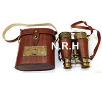 Nautical Replica Hub Jumelles Vintage Nautiques Finition Laiton Antique boîte en Cuir