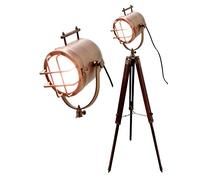 Nautical Replica Hub Lampadaire de bureau portable avec finition cuivre antique