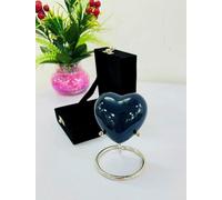 Nautical Replica Hub Petite urne funéraire funéraire en forme de cœur avec boîte et support pour jetons de cendres d'animaux et humains